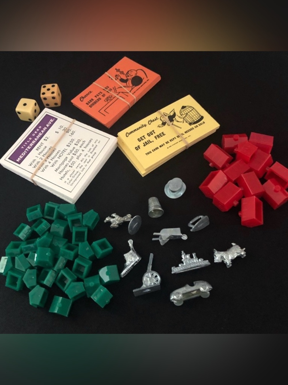 Vintage 1964 Classic Monopoly Game Accessory Pieces Parts Bundle
